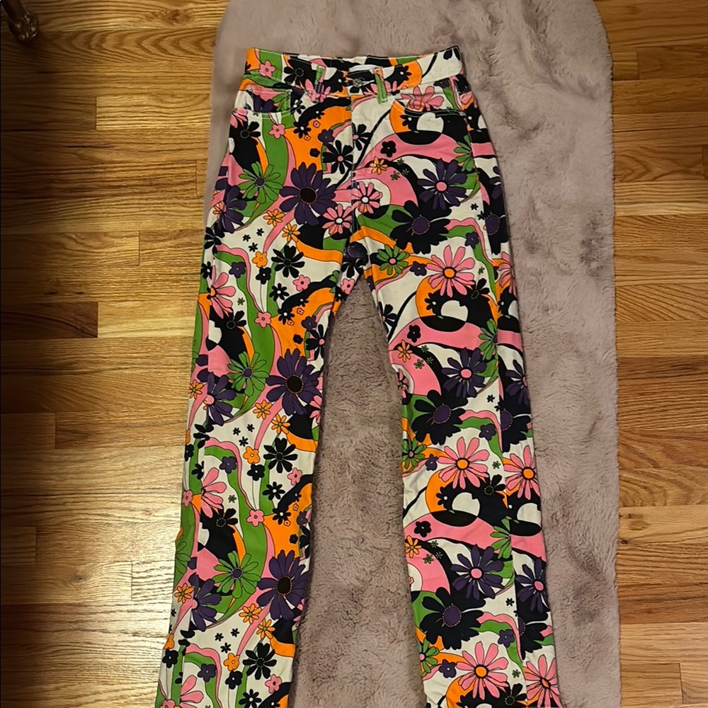 BDG Multicolor Floral Straight Leg Jeans